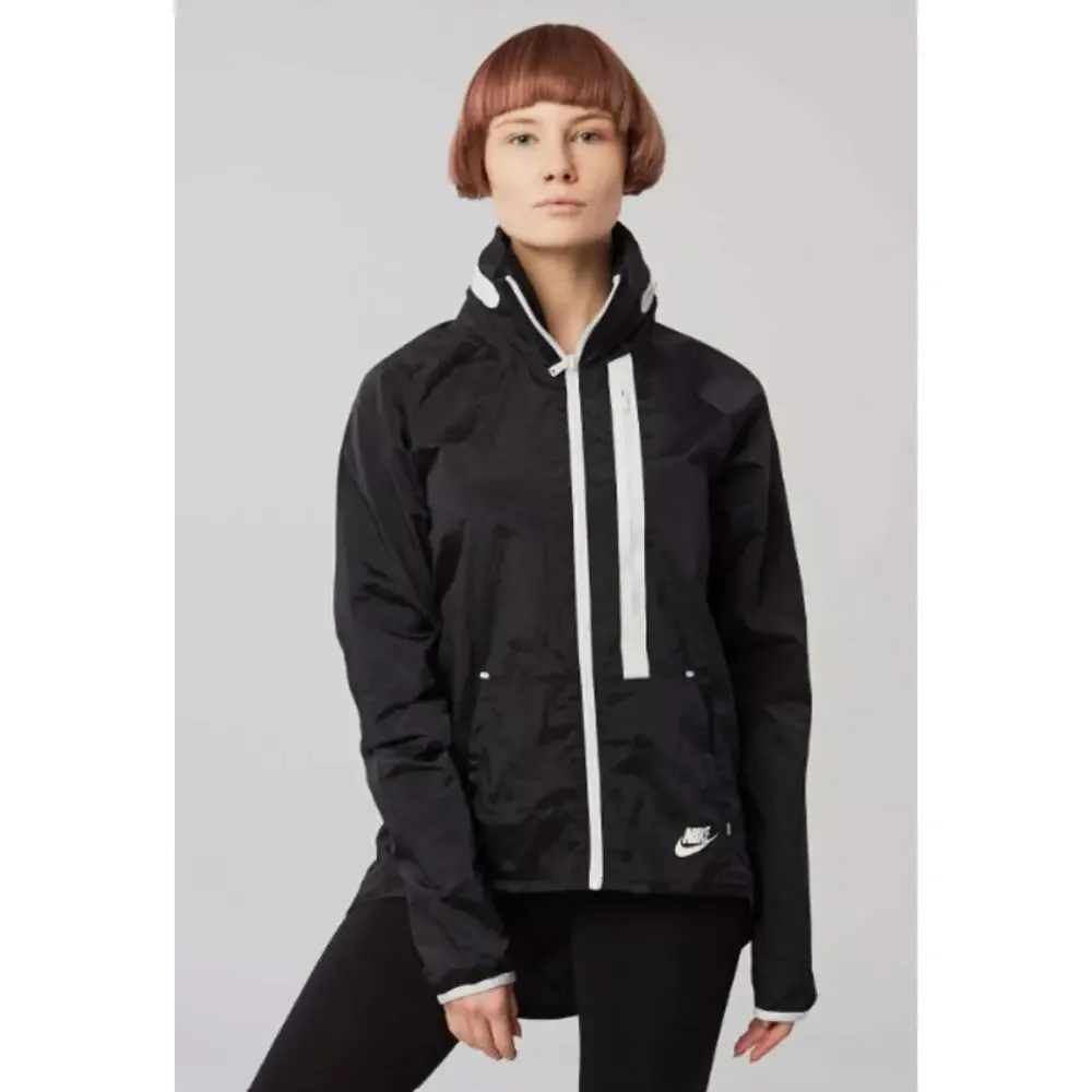 Nike Jacket Tech Aeroshield Moto Cape Black/White Women Small